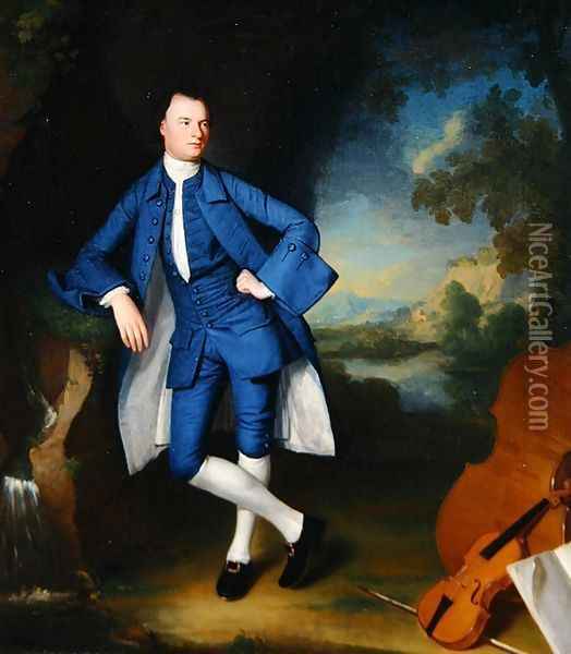 Portrait of Man, c.1758-60 Oil Painting - George Romney