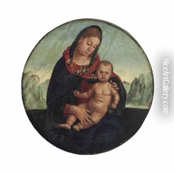 The Madonna And Child (collab. W/workshop) Oil Painting - Luca Signorelli