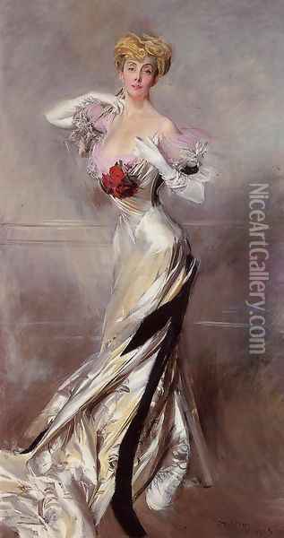 Portrait Of The Countess Zichy Oil Painting - Giovanni Boldini