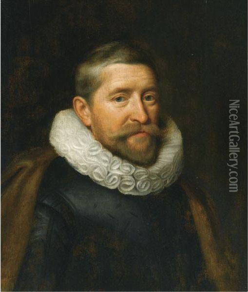 Portrait Of Sir Henry Wotton (1568-1639 Oil Painting - Michiel Jansz. Van Miereveldt