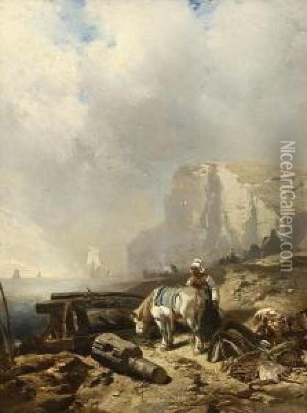 Normannische Steilkuste. Oil Painting - Charles Hoguet