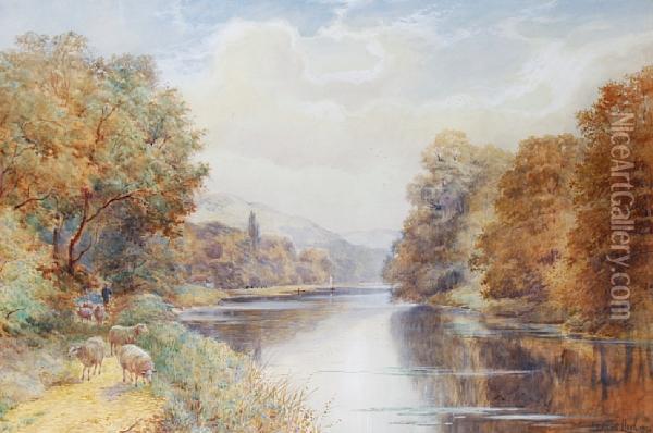 A Bend On The River Arun Oil Painting - Walker Stuart Lloyd