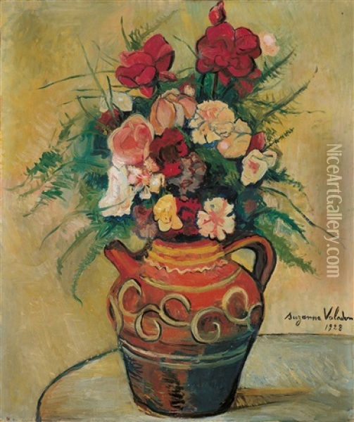 Blumenstrauss In Spanischem Krug Oil Painting - Suzanne Valadon