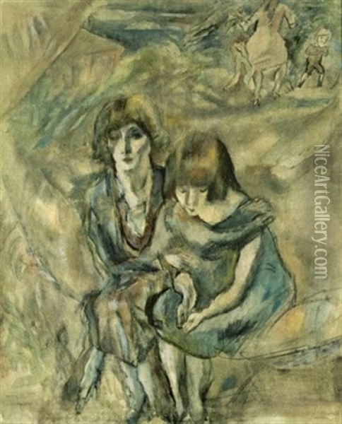 Hermine Et Lucy Oil Painting - Jules Pascin