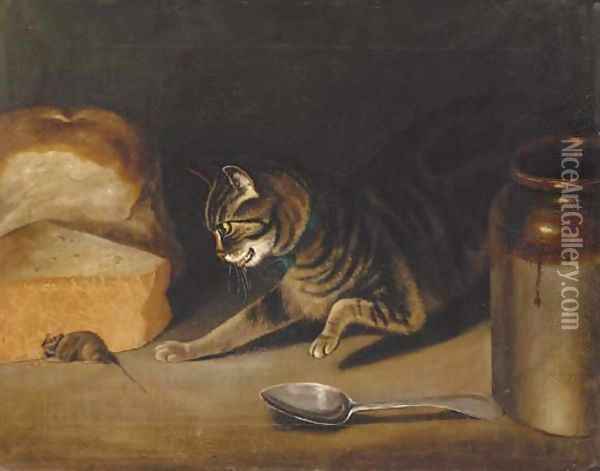 A game of cat and mouse Oil Painting - George, of Chichester Smith