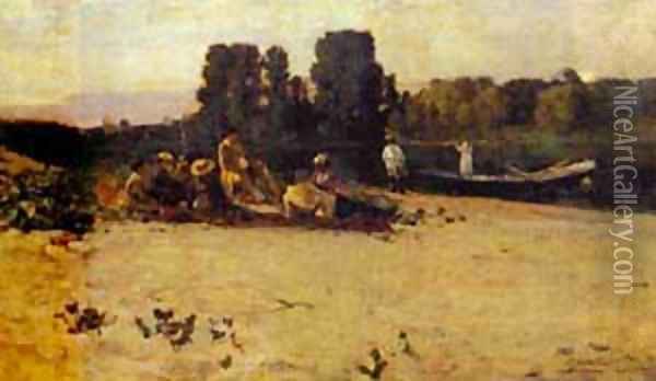 A Picnic 1880 Oil Painting - Bernardo Strozzi