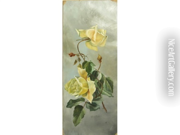 Yellow Roses Oil Painting - Alice Brown Chittenden