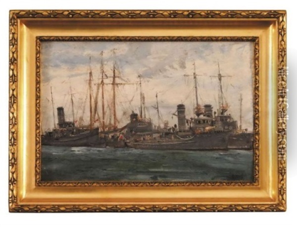 Flota Wojenna Oil Painting - Wladimir (Wlodzimierz) Nalecz