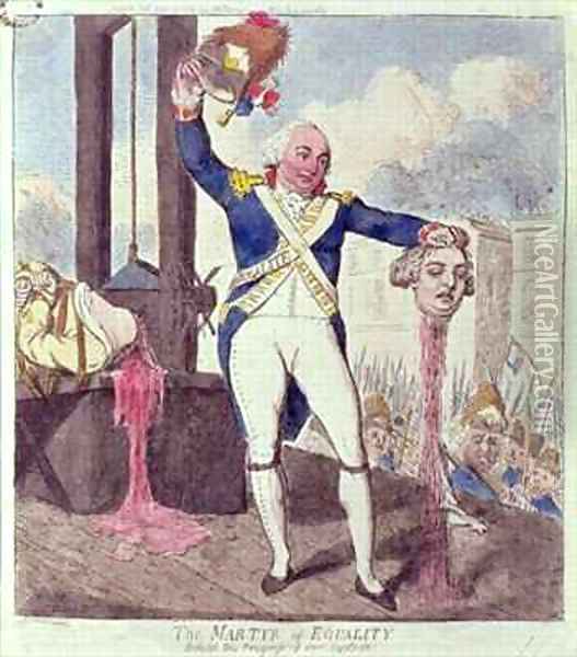 The Martyr of Equality Behold the Progress of our System Oil Painting - Isaac Cruikshank