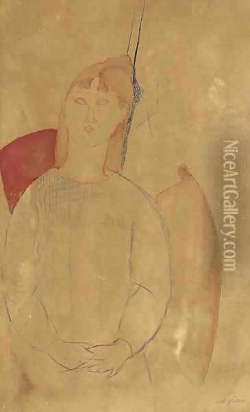 Jeune femme assise Oil Painting - Amedeo Modigliani