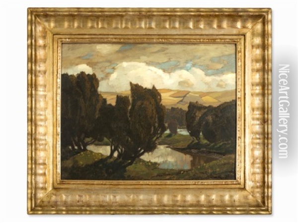 Abend In Den Wacholdern Oil Painting - Ludwig Dill