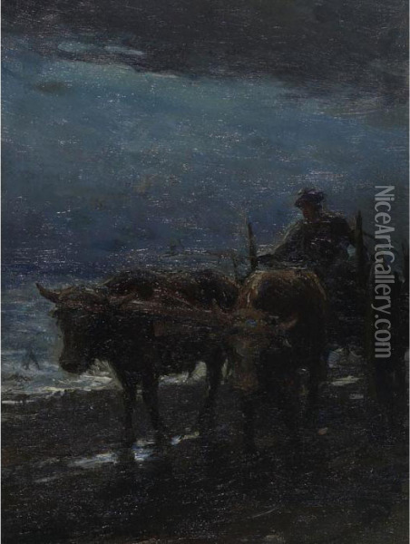 The Seaweed Harvest Oil Painting - Farquhar Mcgillivr. Knowles