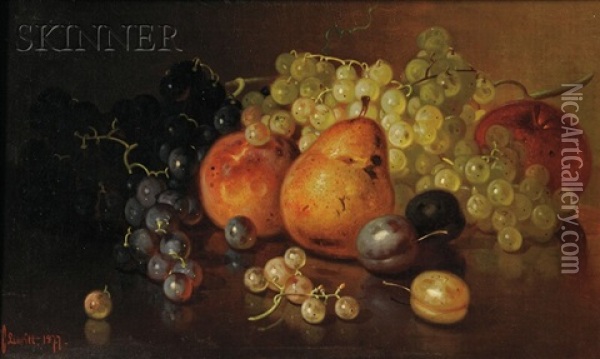 Tabletop Still Life With Fruit Oil Painting - Edward Chalmers Leavitt