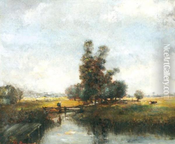 La Passerelle Oil Painting - Theodore Rousseau