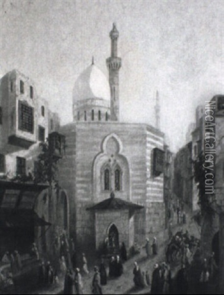 Strasenszene In Kairo Oil Painting - Pierre Victor Lottin De Laval