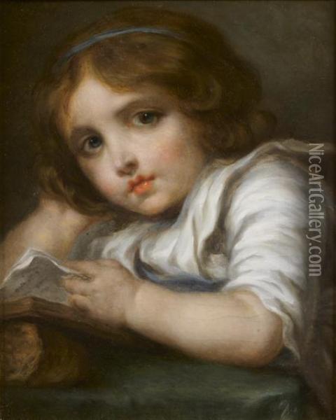 Jeune Enfant Lisant Oil Painting - Jeanne-Philiberte Ledoux