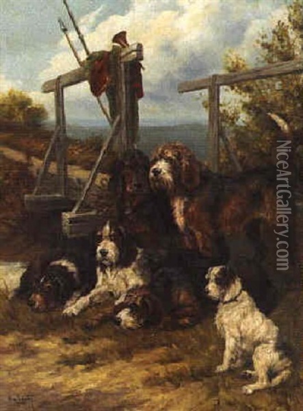 A Dog's Life Oil Painting - Leon Hubert
