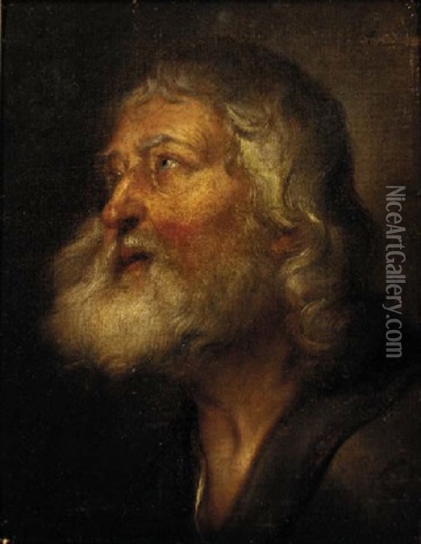 A Male Saint Oil Painting - Giovanni Battista Langetti