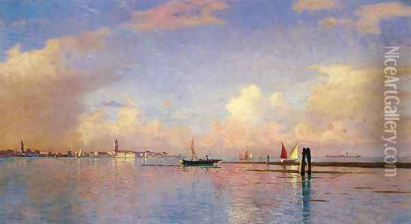 Sunset on the Grand Canal, Venice Oil Painting - William Stanley Haseltine