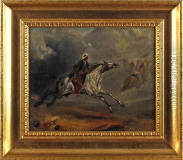 Arab Horsemen Oil Painting - Eugene Delacroix