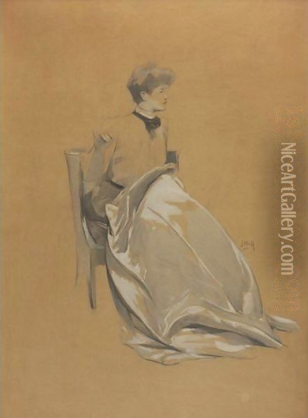 Seated Woman Oil Painting - John White Alexander
