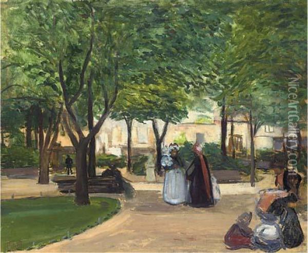 Parc Monceau, Paris Oil Painting - Fernand Piet