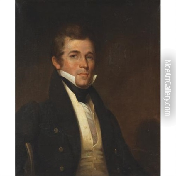 A Portrait Of Colonel Edward Taylor Oil Painting - Matthew Harris Jouett