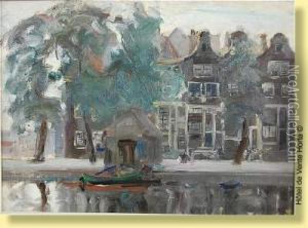 Canal Anime A Bruges Oil Painting - Marcel Jefferys