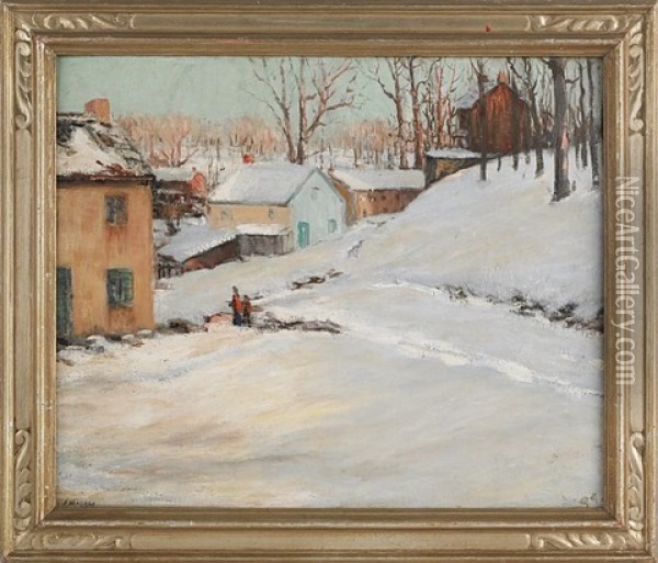 Winter Landscape Oil Painting - Frederick R. Wagner