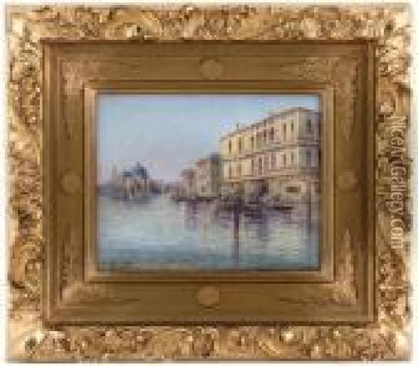 Palaste Am Canale Grande Mit Blick Auf S. Maria Della Salute Oil Painting - Karl Kaufmann