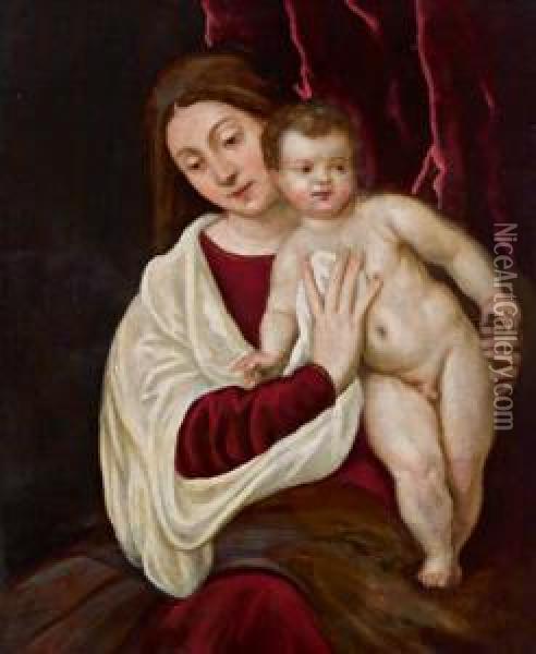 Madonna Con Bambino Oil Painting - (Alessandro) Padovanino (Varotari)