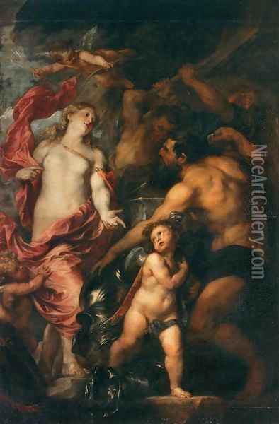Venus Asks Vulcan to Cast Arms for her Son Aeneas Oil Painting - Sir Anthony Van Dyck