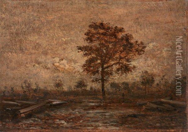 Plaine De Chailly A La Fin Du Jour Oil Painting - Theodore Rousseau