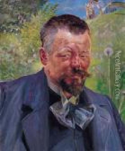 Portret Ludwika Stasiaka Oil Painting - Jacek Malczewski