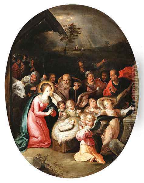 The Nativity Oil Painting - Frans II Francken