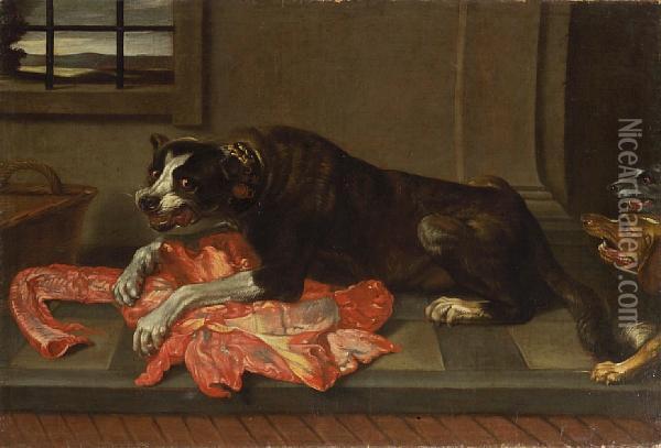 A Dog Defending A Carcass From Two Other Dogs Oil Painting - Frans Snyders