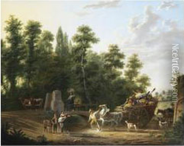 Le Passage Du Gue Oil Painting - Adolphe Roehn