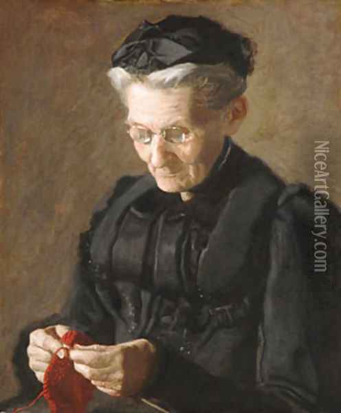 Mrs Mary Arthur 1900 Oil Painting - Thomas Cowperthwait Eakins