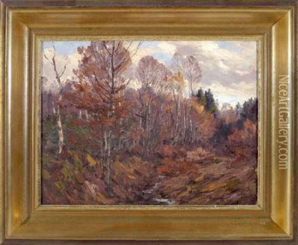 Herbstwald Oil Painting - Maximilian Klein Von Diepold