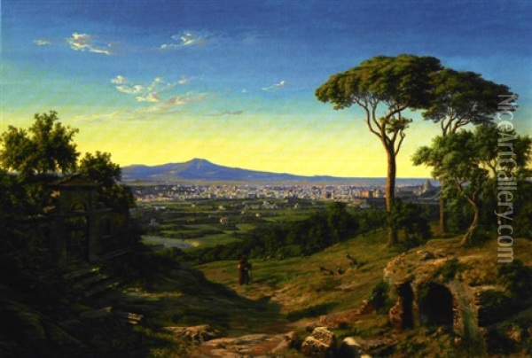 Rom, Seet Fra Opgangen Ad Monte Mario Oil Painting - Thorald Laessoe