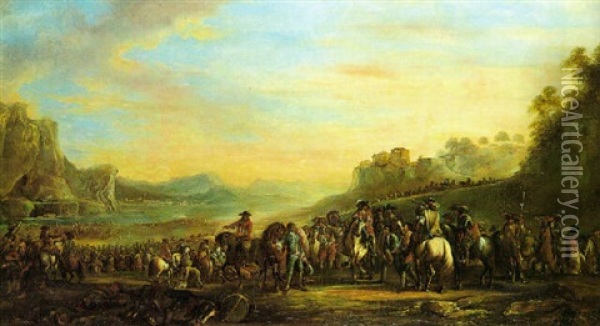 Cavalieri In Marcia Oil Painting - Francesco Simonini