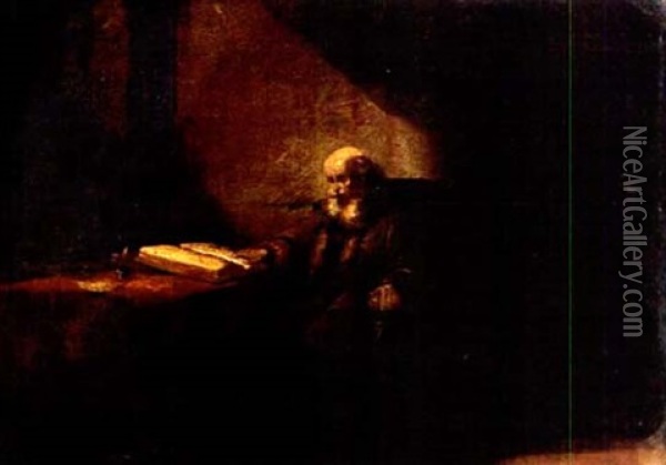Philosoph Vor Foliant Oil Painting -  Rembrandt van Rijn