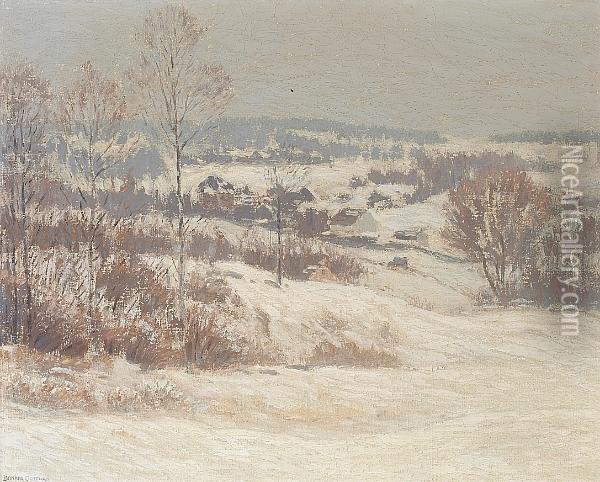The Hill Range Oil Painting - Leonard Ochtman