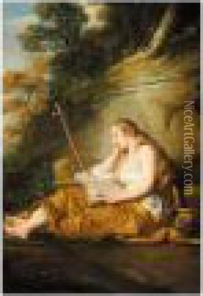 The Penitent Magdalene Oil Painting - Francois Lemoine (see Lemoyne)