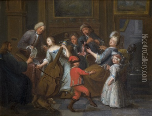 Le Concert Familial Oil Painting - Joseph Frans Nollekens