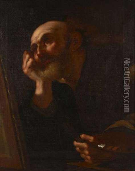 Saint Luc Oil Painting - Giovanni Battista Beinaschi