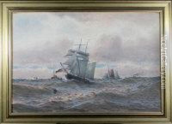 Steam And Sailing Craft Off The North East Coast Oil Painting - William Thomas Nicholas Boyce
