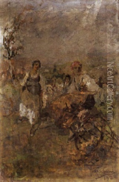 Le Pastorelle Oil Painting - Giovanni Battista Todeschini