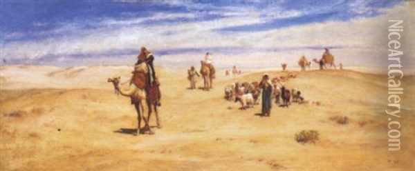 Carovana Nel Deserto Oil Painting - Frederick Goodall