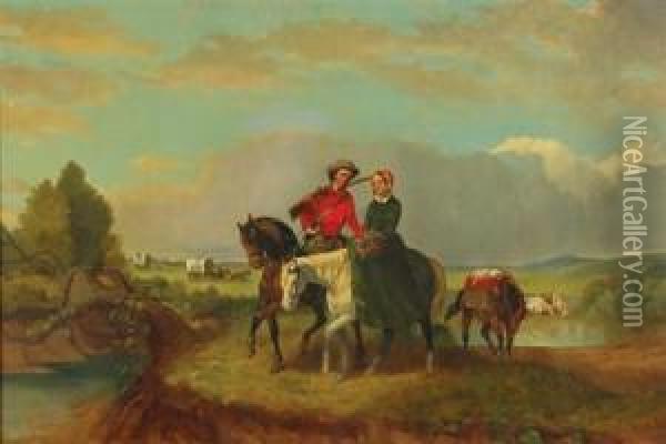 Betrothal On Theplains Oil Painting - John Mix Stanley
